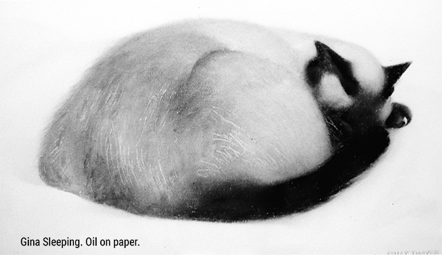 Gina Sleeping. Oil on paper.
